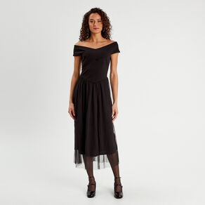 robe midi bustier evasee noir femme Robe midi bustier évasée noir femme