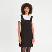Robe chasuble évasée bretelles noir femme