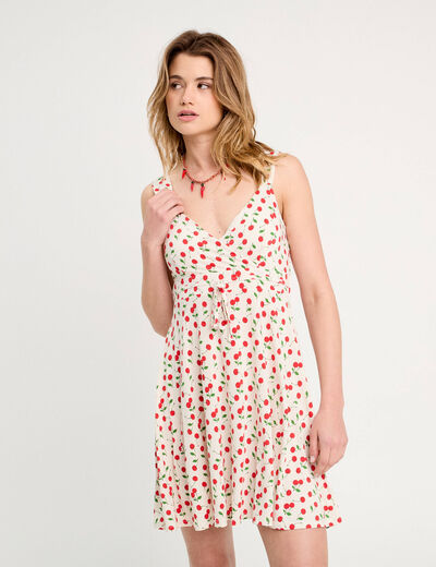 Robe évasée bretelles blanc femme