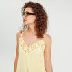 Débardeur col crochet jaune clair femme