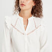 Blouse manches longues ecru femme
