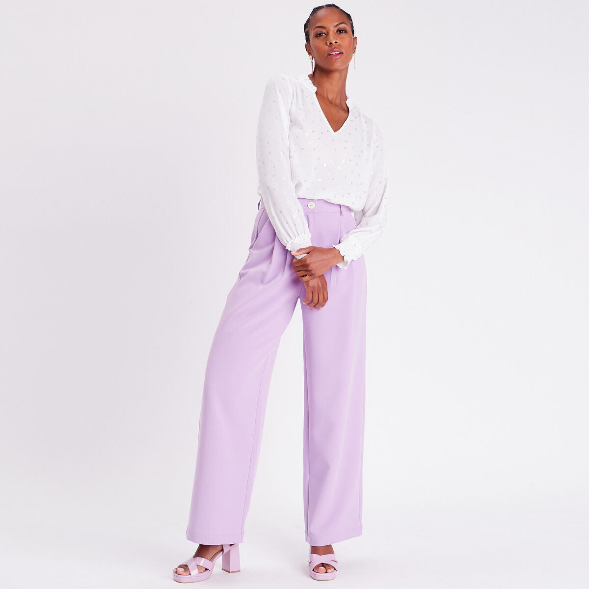 Blouse manches longues ecru femme