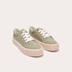 Baskets espadrilles plates vert kaki femme