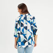 Chemise manches 3/4 bleu femme