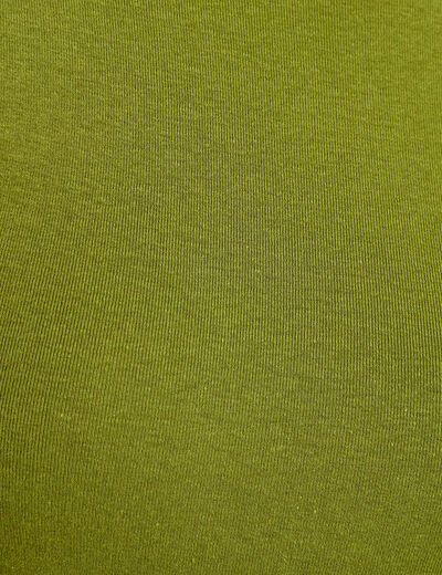 T-shirt cintr&eacute; col rond manches longues vert fonc&eacute; femme