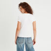 T-shirt c&ocirc;tel&eacute; ajust&eacute; manches courtes blanc femme