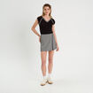 Jupe-short droite stretch noir femme