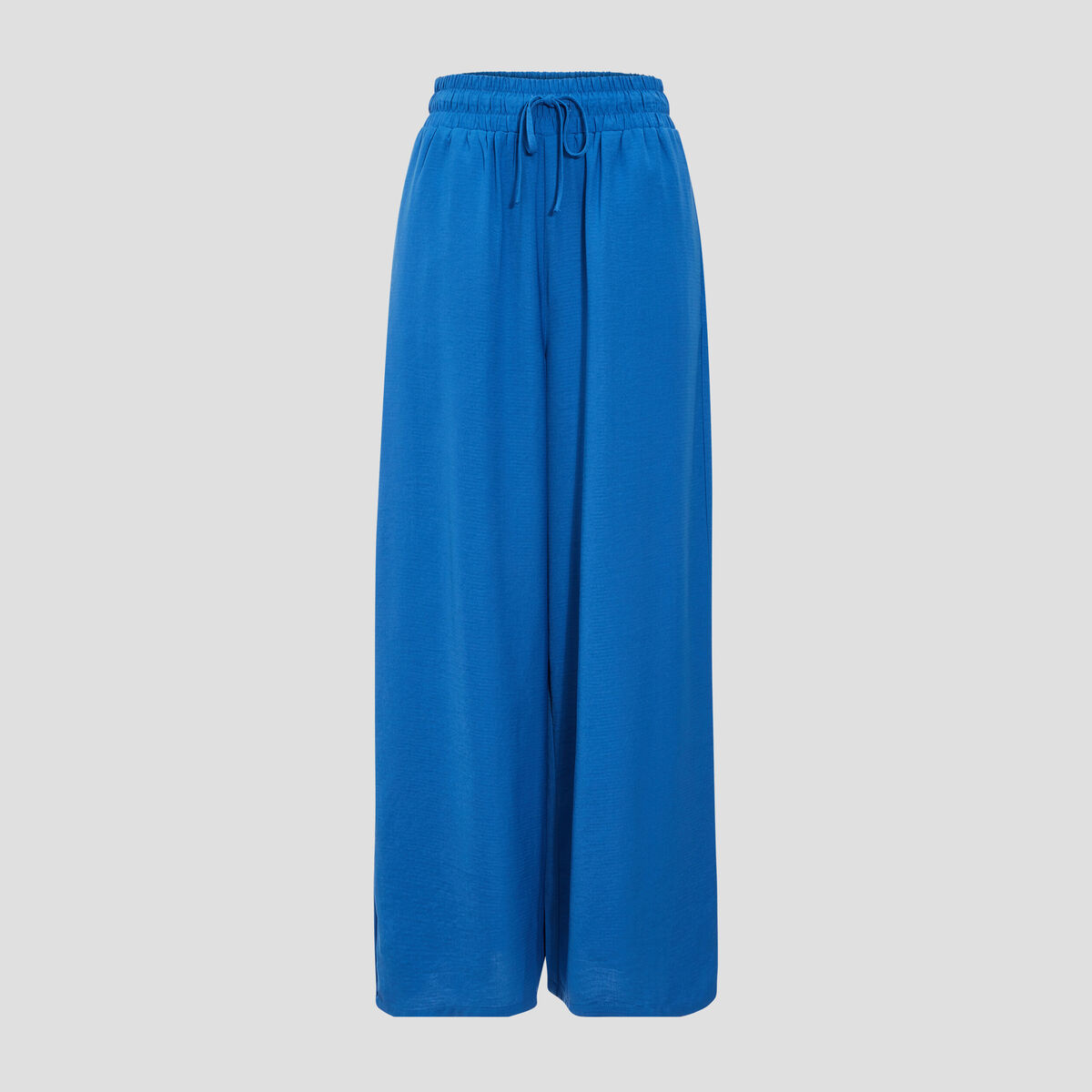 Pantalon large fluide bleu roi femme