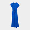 Robe longue portefeuille bleu electrique femme