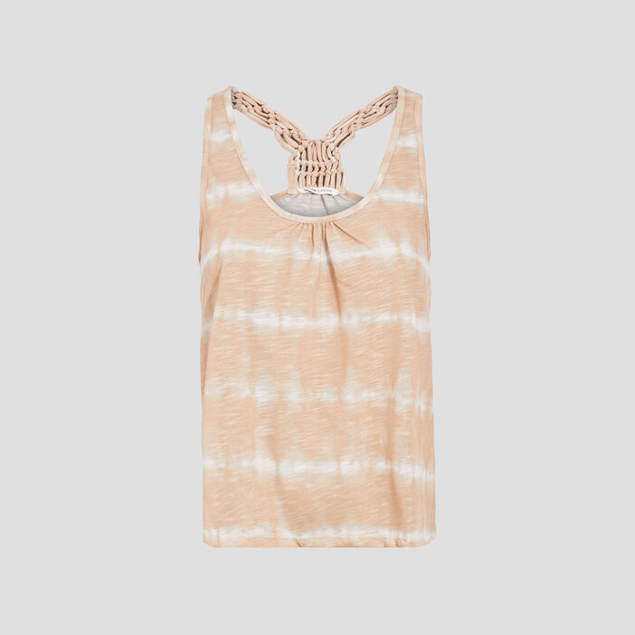 Débardeur bretelles larges beige femme