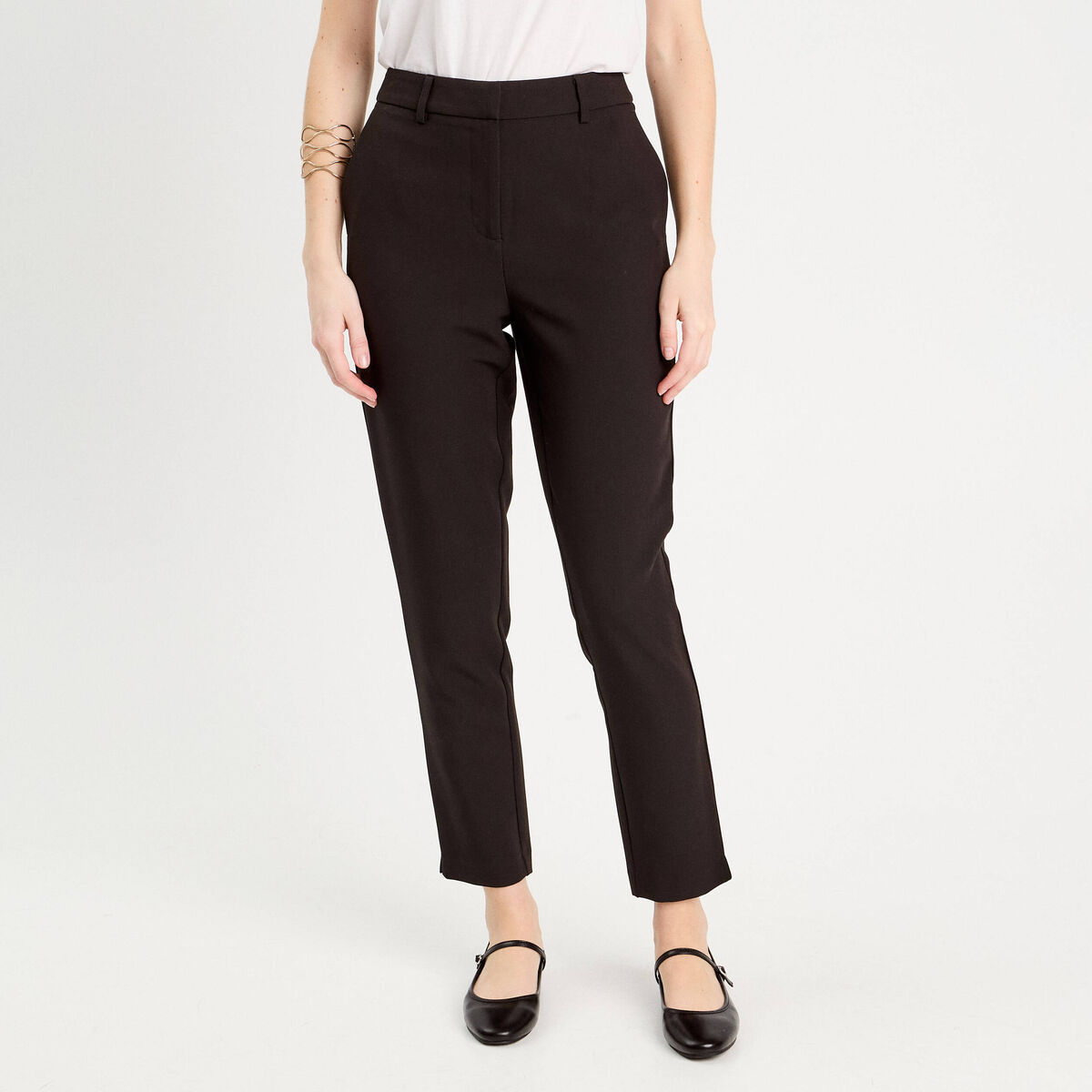 Pantalon slim noir femme