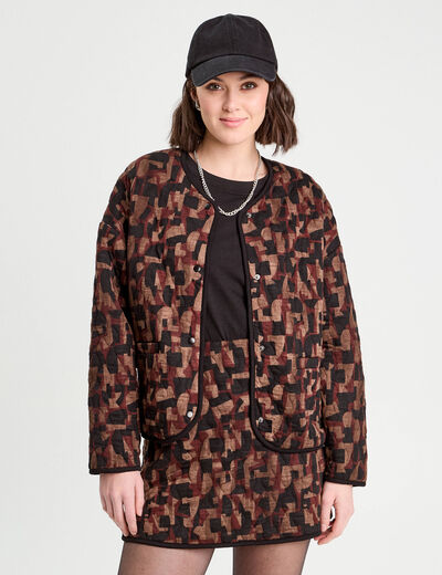 Veste matelassée marron cognac femme
