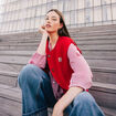 Gilet sans manches fausse fourrure rouge femme