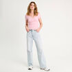 T -shirt manches courtes rose poudrée femme