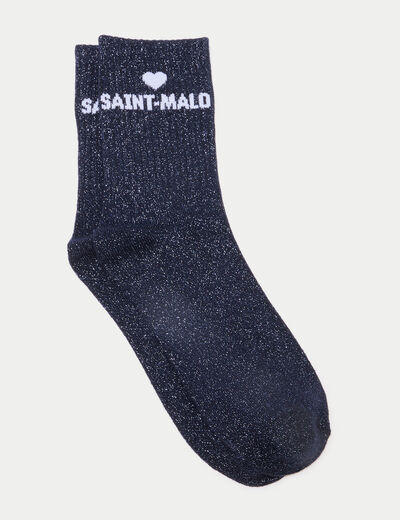 Lot 2 paires de chaussettes bleu marine femme