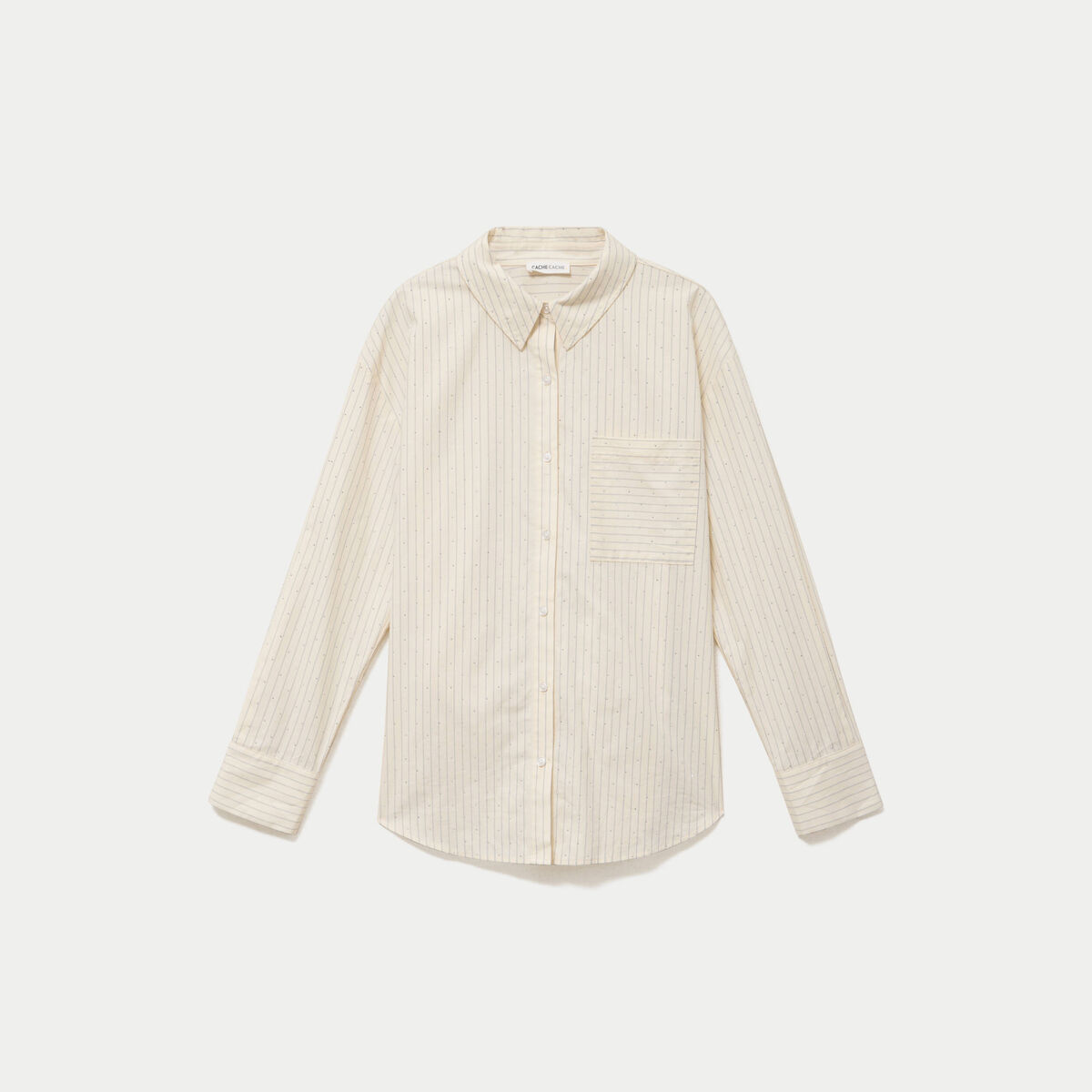 Chemise droite manches longues jaune femme