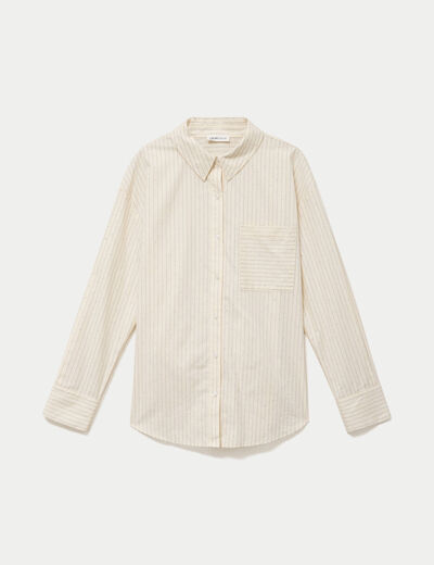 Chemise droite manches longues jaune femme