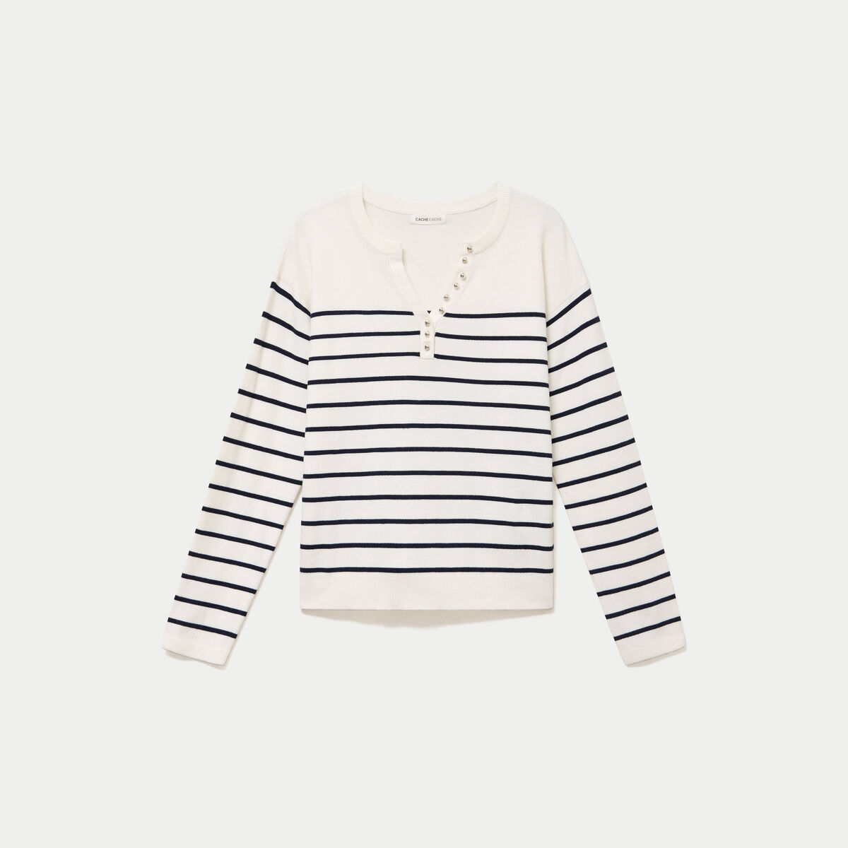 Pull fin manches longues bleu marine femme