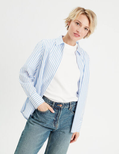 Chemise manches longues blanc femme