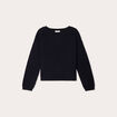 Pull col bateau bleu marine femme