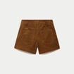 Short en velours marron femme