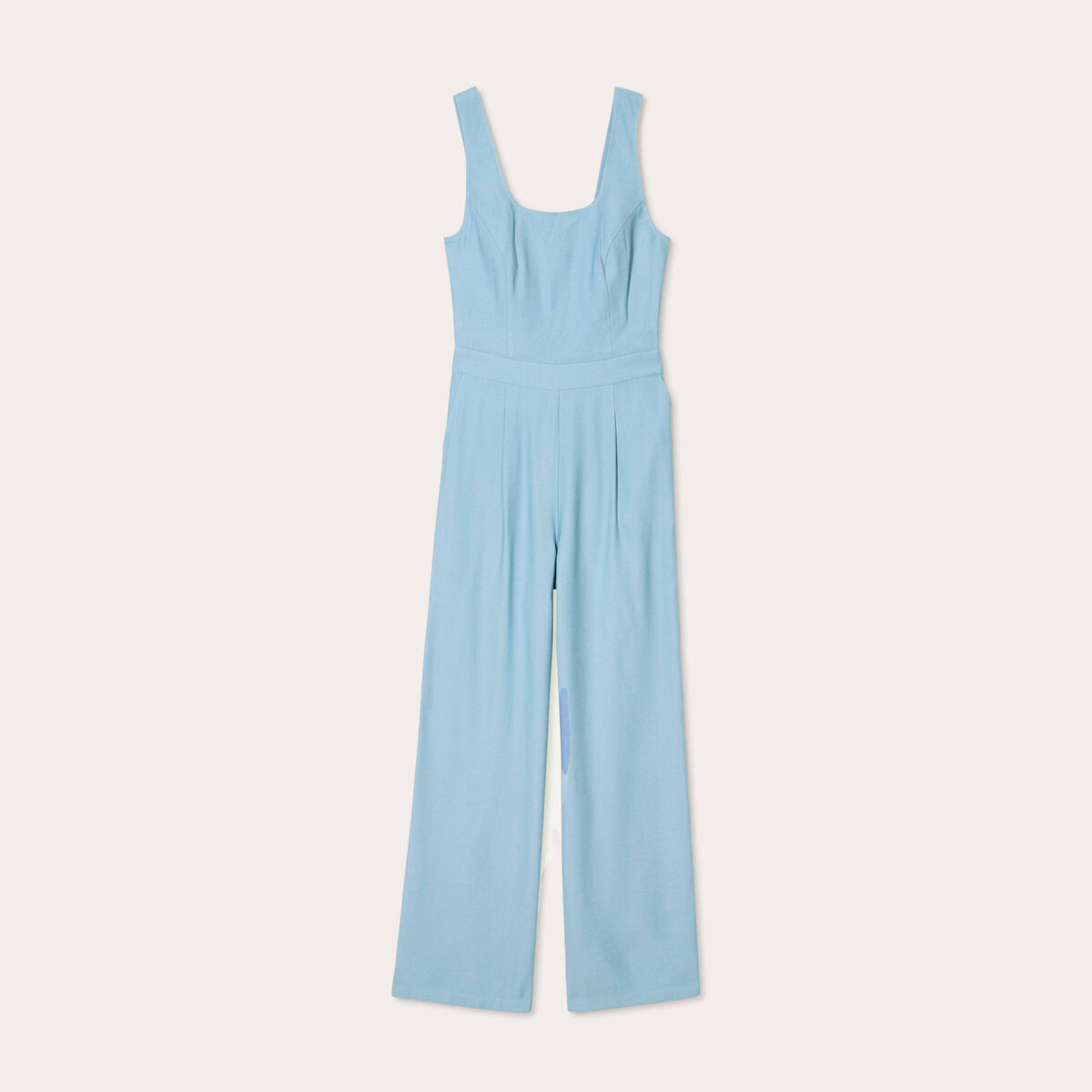 Combinaison pantalon droite bleu gris femme