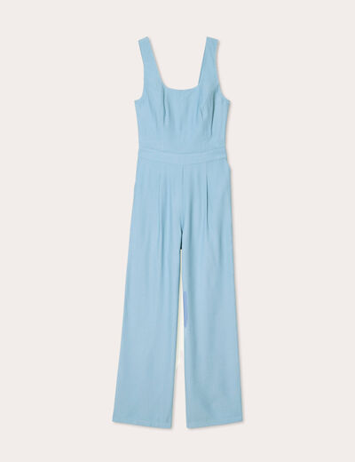 Combinaison pantalon droite bleu gris femme