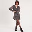 Robe trapèze col en V noir femme