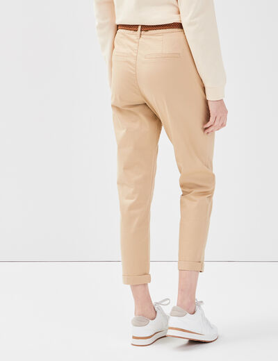 Pantalon chino 7/8ème beige femme