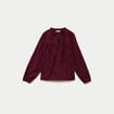 Blouse droite col rond manches longues bordeaux femme
