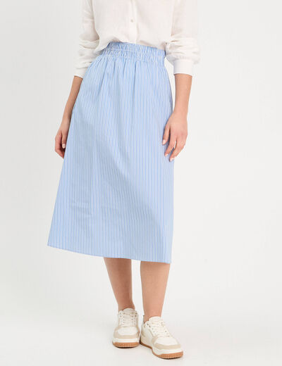 Jupe longue évasée ecru femme