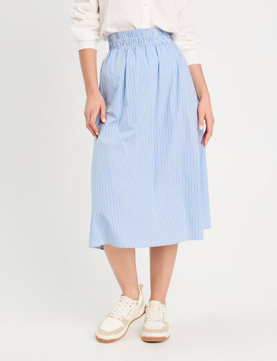 Jupe longue évasée ecru femme