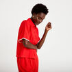Chemise droite manches courtes rouge femme