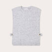 Pull sans manches torsades gris clair femme