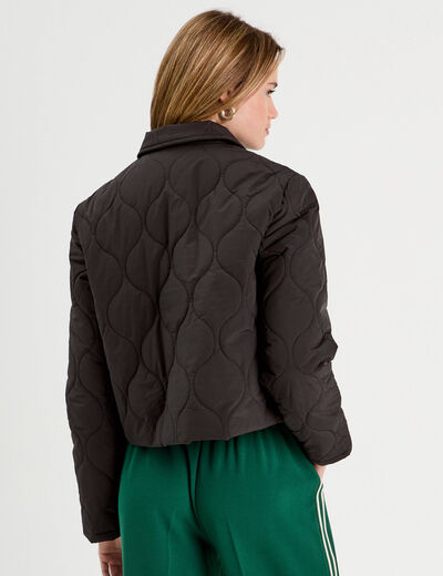 Veste matelassée courte noir femme