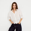 Chemise droite col classique manches 3/4 ecru femme