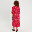 Robe longue évasée fluide rouge femme