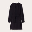 Robe droite ceinturée noir femme