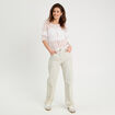 Jeans droit 5 poches denim bleach femme