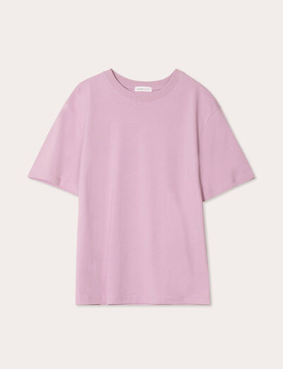 T-shirt oversize col rond vieux rose femme