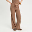 Pantalon large marron femme