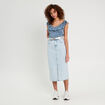 Jupe crayon taille standard denim bleach femme
