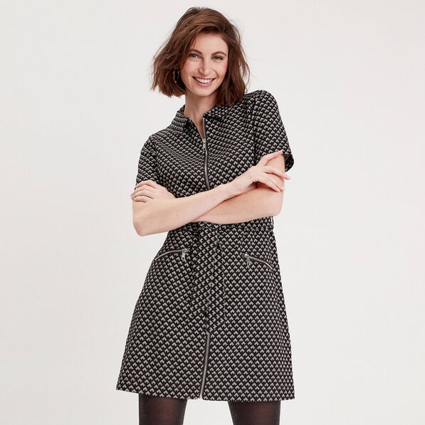 robe droite zippee noir femme Robe droite zippée noir femme