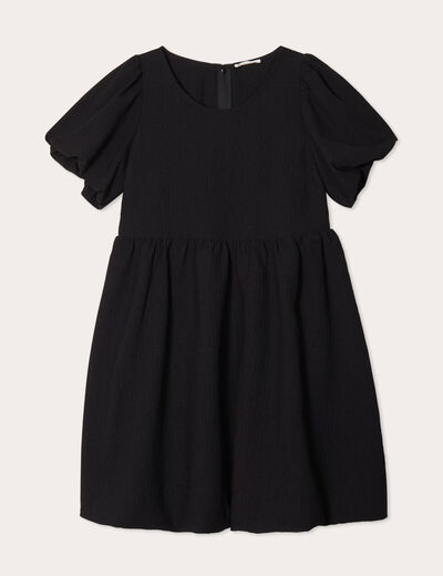 Robe évasée effet boule noir femme