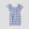 T-shirt manches courtes smocké bleu foncé femme