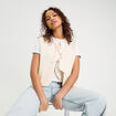 Veste matelassée nouée ecru femme