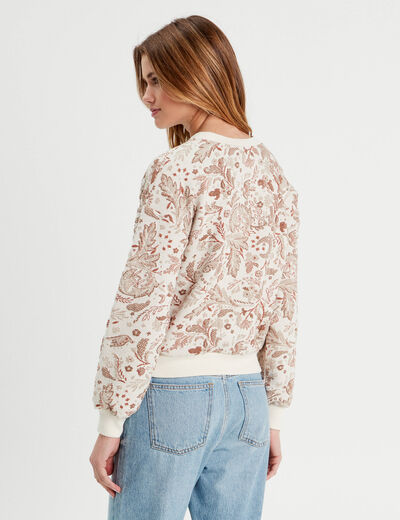 Sweat manches longues blanc femme