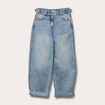 Jean barrel long en coton denim double stone femme