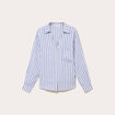 Chemise lin col V manches longues blanc femme