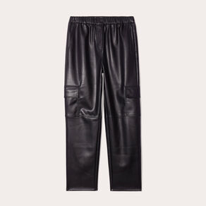 pantalon cargo simili cuir noir femme Pantalon cargo simili cuir noir femme